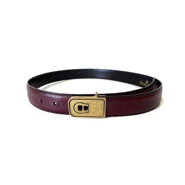 アイグナー AIGNER ベルト 本革 レザーベルト ロゴ バックル 65cm ボルドー色 赤茶色 レディース :068-202304170087:ブランド古着販売のベクトル 通販 AIGNER レザーベルト レッド ゴールドバックル イタリア製