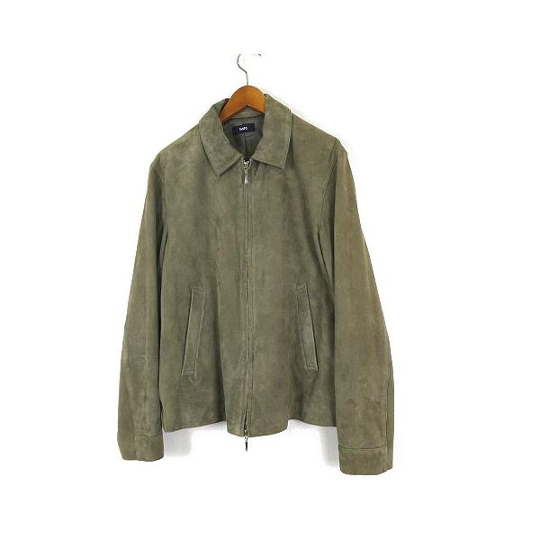 美品】SHIPS シップス 本革 やぎ革 リアルレザー スエード ダブルジップ