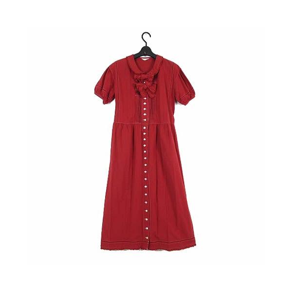 ピンクハウス　ワンピース　フリル　パフスリーブ　丸襟 花柄 コットン フレア ピンクハウス ワンピース フリル パフスリーブ 丸襟 花柄