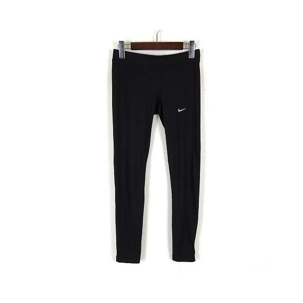 ナイキ NIKE スパッツ レギンス ランニングタイツ 切替 メッシュ ロゴ ドライフィット 速乾 吸汗 ストレッチ S 黒 ブラック レディース