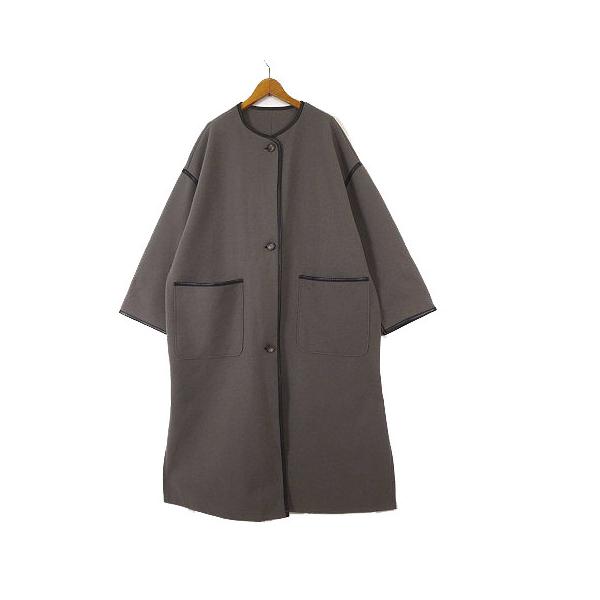 リバーシブル✨極美品✨組曲 リバーコート ロング ノーカラー 大きいサイズ XL FREAK'S STORE（フリークスストア）の「限定展開 ノーカラー リバー