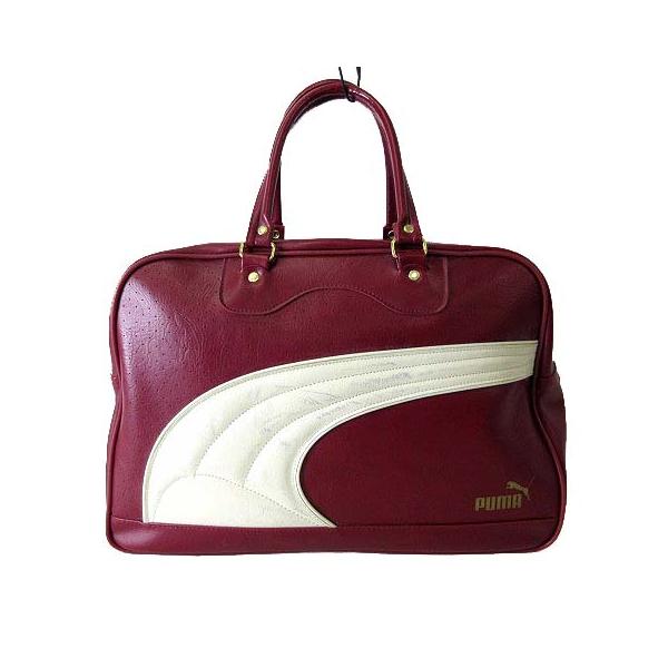 PUMA（プーマ） ヴィンテージ ボストンバッグ レザー レトロ柄 赤