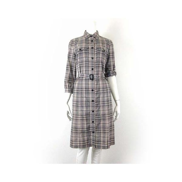 バーバリー BURBERRY ワンピース シャツワンピース ロング 7分袖
