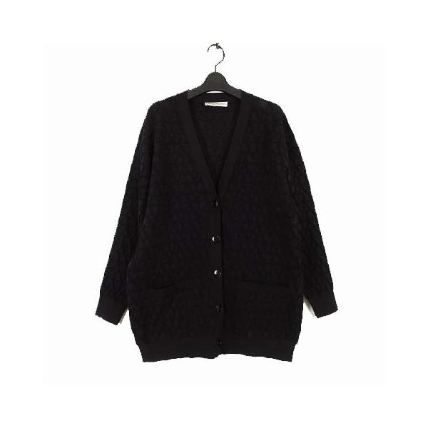 ヴァレンティノ ヴァレンチノ VALENTINO 23SS トワル イコノグラフ ジャカード カーディガン Vロゴ S 黒 ブラック 美品 国内正規品