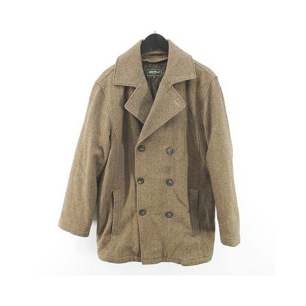 Eddie Bauerエディーバウアー ウール コート M ヘリンボーン 茶 - 通販