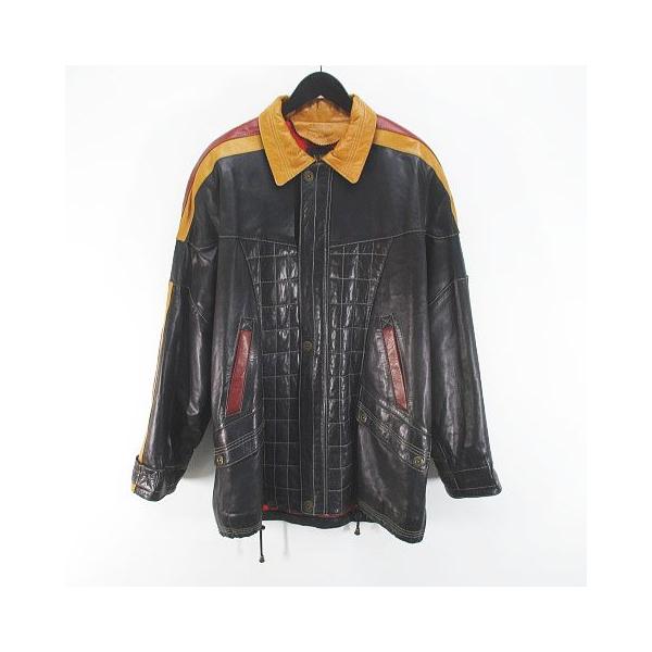 ムンペル MUNPER レザージャケット ミディアム丈 50 黒系 ムンペル MUNPER レザージャケット ミディアム丈 50 黒系