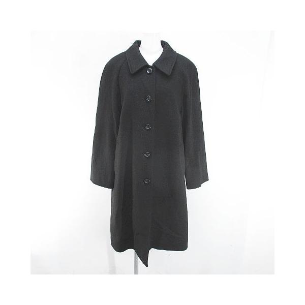 SURELLE JUILLET ステンカラーコート ロング丈 カシミヤ 9AR 黒系  