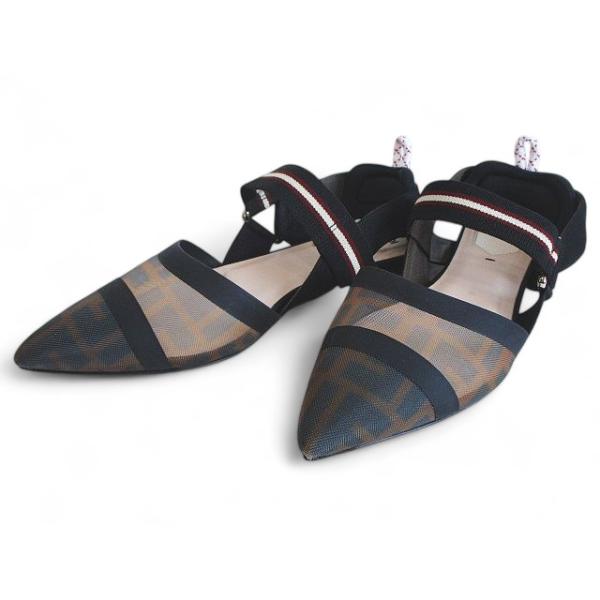 FENDI（フェンディ） コリブリ メッシュ ズッカ スリングバック