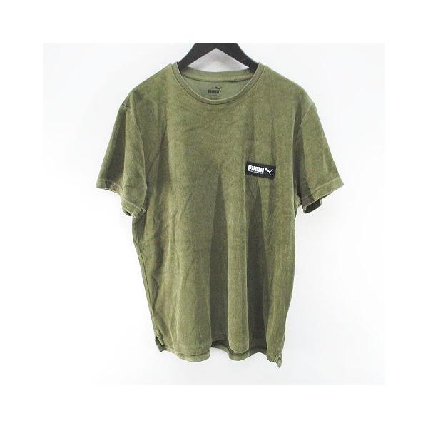 PUMA（プーマ） 半袖 Tシャツ カットソー タオル地 L 緑系 グリーン