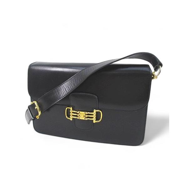美品 希少 セリーヌ ホースビット ショルダーバッグ ゴールド金具 肩掛け CELINE セリーヌ ショルダーバッグ フラップ ゴールド金具