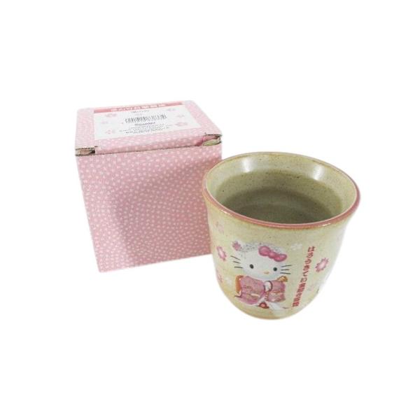 未使用品 ハローキティ キティちゃん サンリオ はろうきてい金閣寺雪姫 花笠 湯呑 歌舞伎 ベージュ系 食器 その他