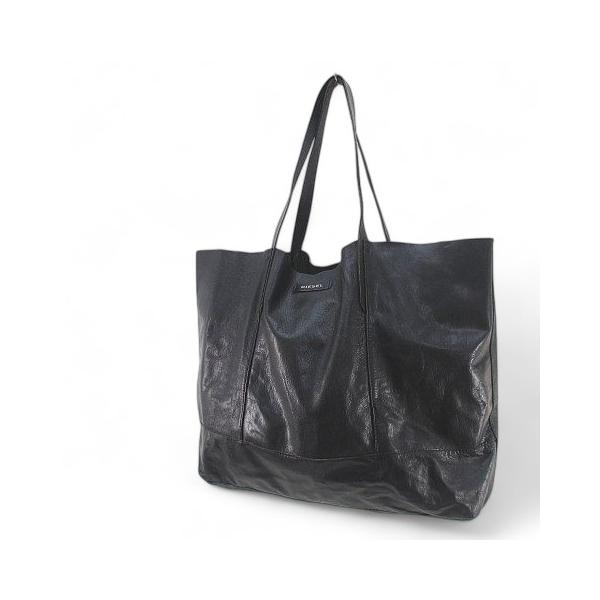 DIESEL ディーゼル トートバッグ ロゴ ブラック 黒系 レザー