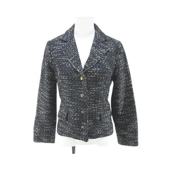 SANDRO ネイビー・アイボリー ジャケット SANDRO ネイビー・アイボリー ジャケット サンドロ SANDRO ツイード