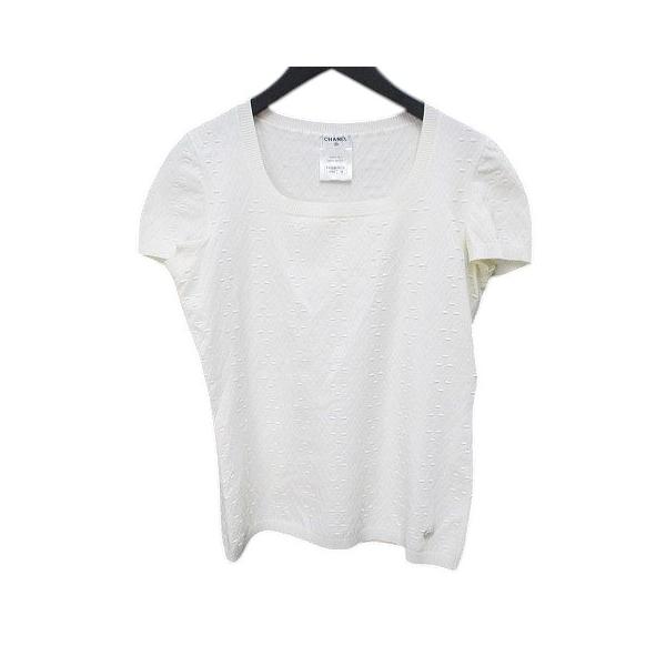 正規品　レア　CHANEL 未使用半袖 シャツ CCロゴ ホワイト サイズ 38 正規品レアCHANEL 未使用半袖 シャツ CCロゴ ホワイト サイズ 38