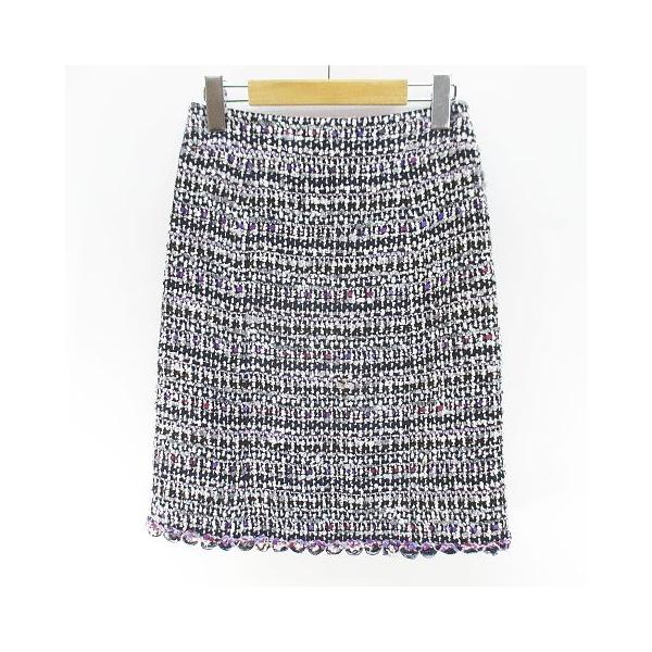 【中古】シャネル CHANEL 07C P30118V20179 M4896 膝丈 台形スカート ツイード CCマーク ココマーク 絹 34 黒 毛 CHANEL（シャネル） CHANEL 07C P30118V20179 M4896 膝丈 台形スカート