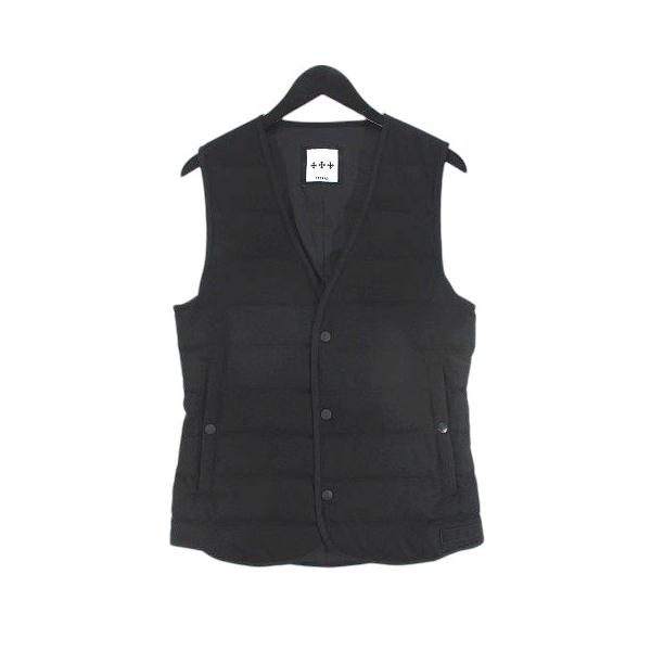 【中古】タトラス TATRAS MTA15S4344 ダウン ベスト ジャケット 2 黒系 ブラック 刺繍 スナップボタン 裏地 毛 ウール タトラス TATRAS MTA15S4344 ダウン ベスト ジャケット 2 黒系