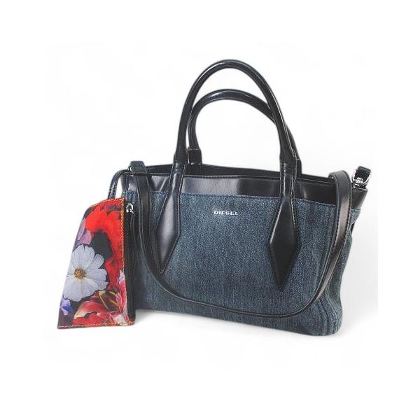 DIESEL ディーゼル デニム トートバッグ 肩掛け ロゴ ポーチ DIESEL ディーゼル デニム トートバッグ 肩掛け ロゴ ポーチ dieselカバン