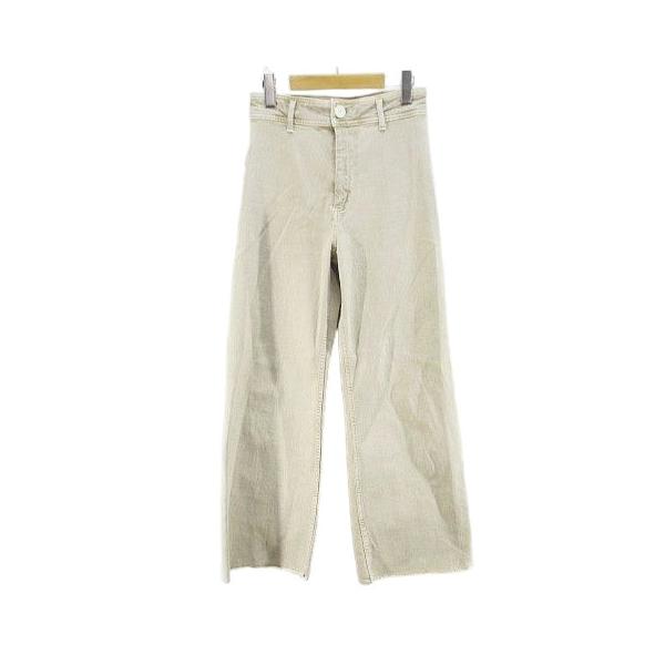 ZARA ベージュ　ワイドパンツ　36インチ ZARA（ザラ） デニムパンツ ジーンズ ワイドパンツ ジップフライ 36