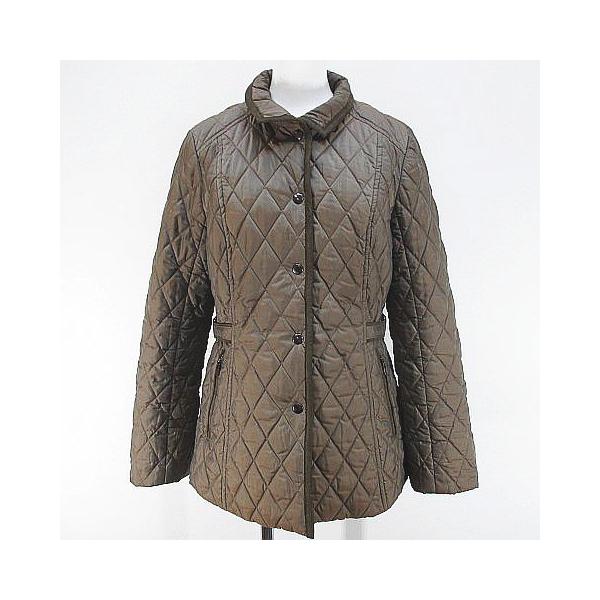 レリアン Leilian 中綿 キルティング ジャケット 9 茶系 ブラウン 偏光