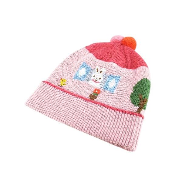 ファミリア Familiar ニット帽 ニットキャップ 帽子 003 ピンク系