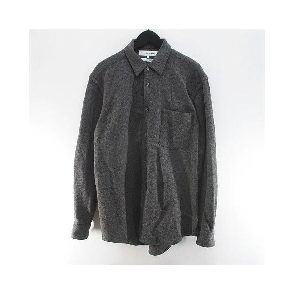 【中古】コムデギャルソンシャツ COMME des GARCONS SHIRT D-TK9210 長袖 シャツ S チャコールグレー ミックス ボタン コムデギャルソンシャツ COMME des GARCONS SHIRT D-TK9210 長袖