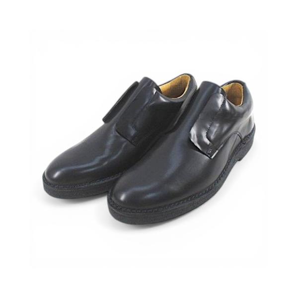 ソフネット SOPHNET. LACE LESS LEATHER SHOES SOPH-170148 革靴 スリッポン クレープソール 42 ブラック 黒系 レザー ポルトガル製 メンズ
