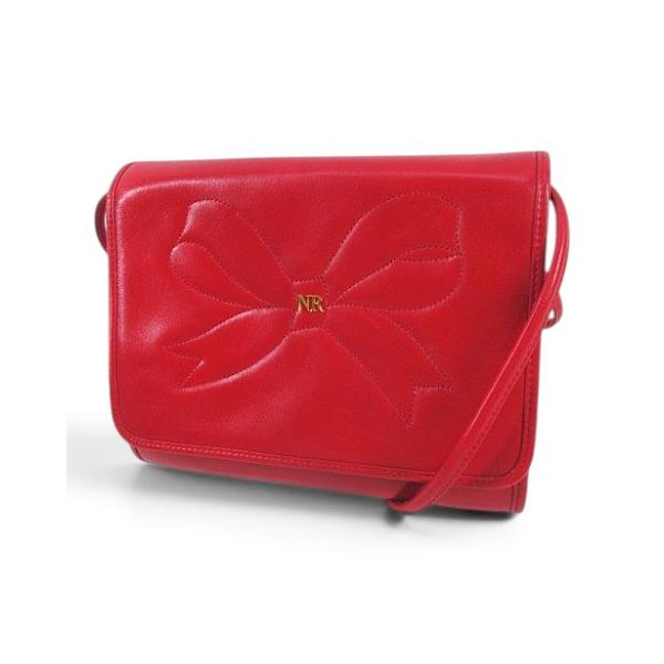 ニナリッチ NINA RICCI ショルダーバッグ ポシェット リボン レッド 赤 