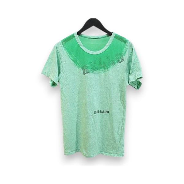TWELVE coltd ヴィンテージ 半袖 Tシャツ M 緑系 グリーン プリント 加工 透け感 日本製 メンズ