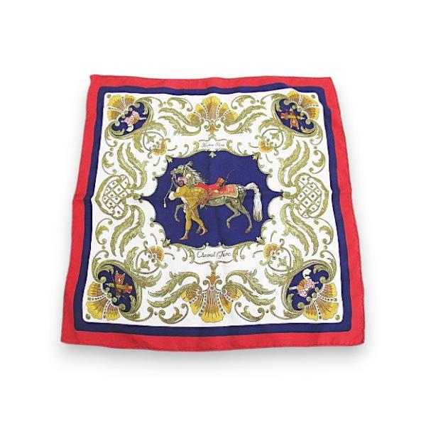希少⭐️ HERMES エルメス　カレ45 CHEVAL TURC トルコの馬赤 HERMES（エルメス） ヴィンテージ スカーフ カレ45 Cheval Turc トルコ