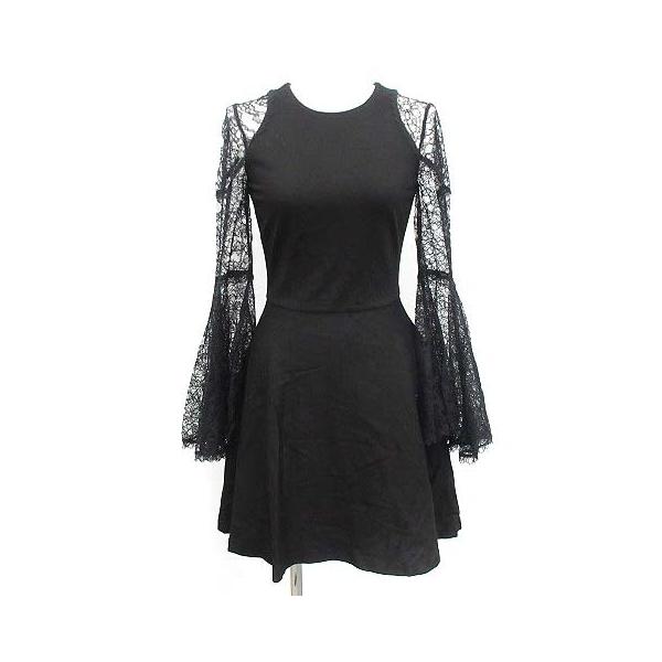 中古 アリスオリビア Alice Olivia ワンピース ミニ 長袖 レース 0 Xs 黒 ブラック Tj レディース ベクトル 古着 Dejapan Bid And Buy Japan With 0 Commission