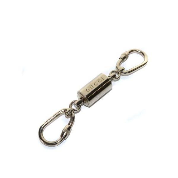 中古 グッチ GUCCI カラビナ キーホルダー キーリング ロゴ