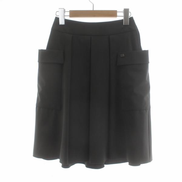 フォクシーニューヨーク FOXEY NEW YORK フレアスカート タック ひざ丈  