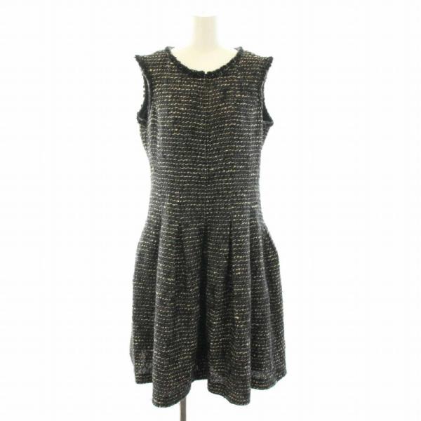 Rene ルネ TISSUE社製生地 ツイードワンピース ロング ミモレ ラウンド  