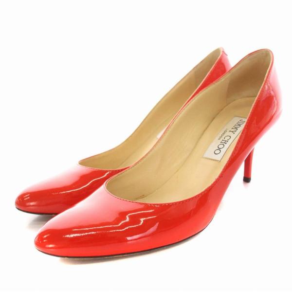 JIMMY CHOO　エナメル　赤　パンプス ジミーチュウ JIMMY CHOO パンプス ヒール エナメル 37 23.5cm