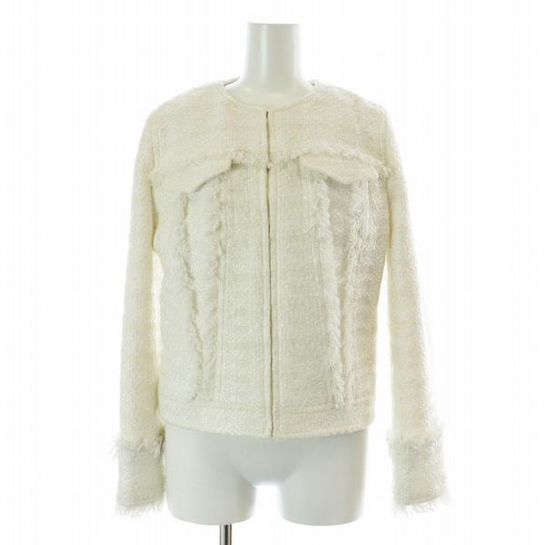 TORY BURCH（トリーバーチ） ノーカラージャケット チェック フリンジ