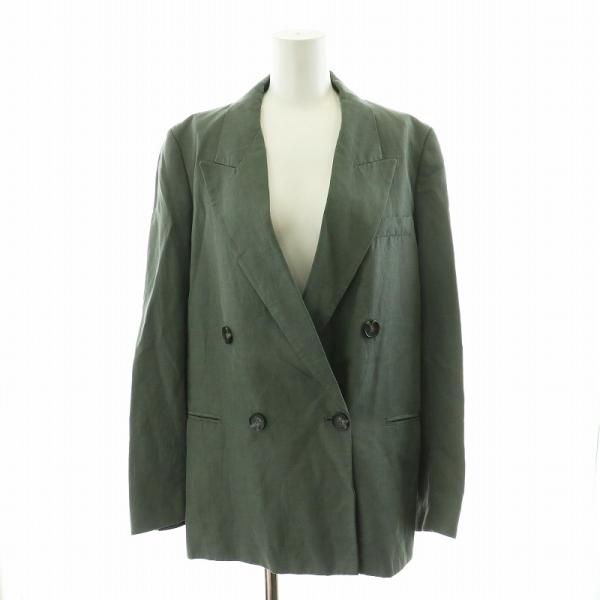 新品同様 タグ付 ZARA カラー テーラード ジャケット XL グリーン 緑 ZARA（テーラードジャケット ・ グリーン・カーキ/緑色系）のフリマ