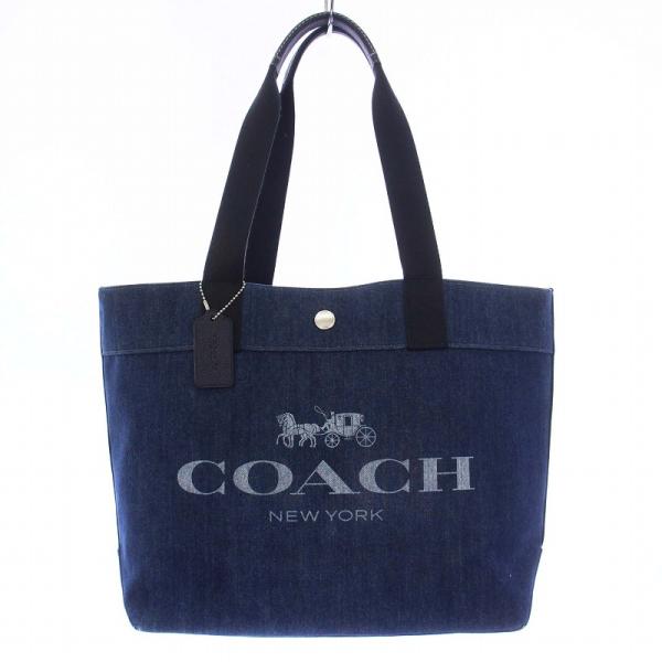 COACH（コーチ） デニム トートバッグ ハンドバッグ ロゴ キャンバス