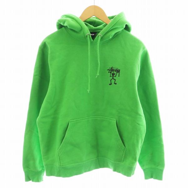 STUSSY ステューシー シャドーマン パーカー プルオーバー S 緑