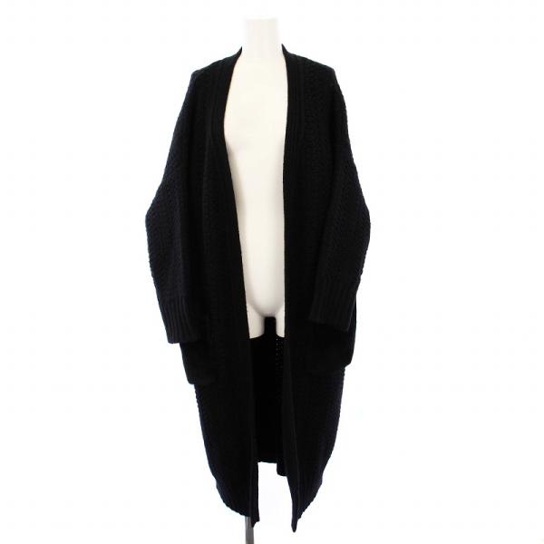 ドゥロワー Drawer ノーカラーロングニットカーディガン ムートン