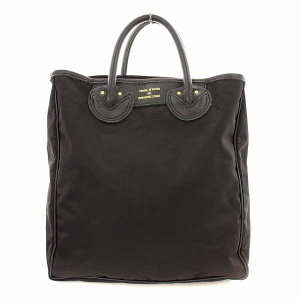 ヤングアンドオルセン YOUNG & OLSEN トートバッグ ナイロン レザー 黒