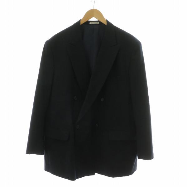 そごう SOGO テーラードジャケット ダブル カシミヤ混 M ネイビー /NQ