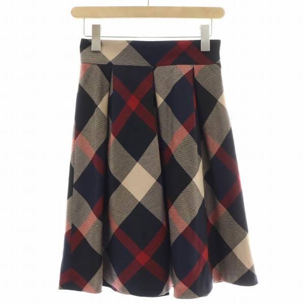 クレストブリッジ　チェックウールビエラスカート　38 ブルーレーベル　新品 クレストブリッジチェックウールビエラスカート