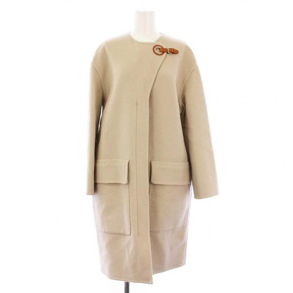 HERMES エルメス 22SS アイレットクラスプ ノーカラーコート アウター