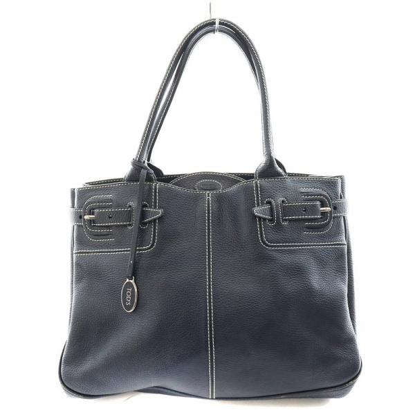 トッズ TOD'S トートバッグ ハンドバッグ ステッチ サイドベルト