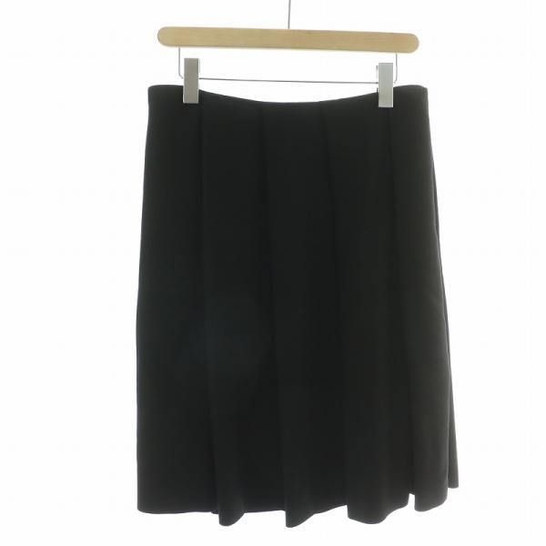 JIL SANDER ブラック フレアスカート ひざ丈 ジルサンダー JIL SANDER プリーツスカート フレア ひざ丈 無地 38 黒