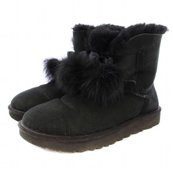 UGG アグ アレーナ モカシン ムートンブーツ スウェード 黒 24cm