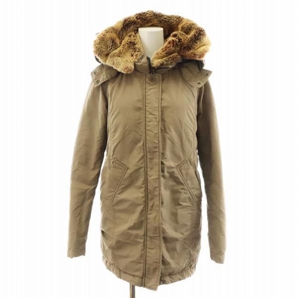 【中古】デュベティカ DUVETICA ROITARE ダウンコート ロング丈 フード ラビットファー アウター 40 ベージュ DUVETICA（デュベティカ） DUVETICA ROITARE ダウンコート ロング丈