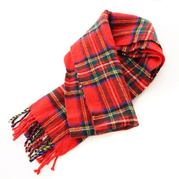 グレンプリンス Glen Prince マフラー ストール フリンジ チェック柄