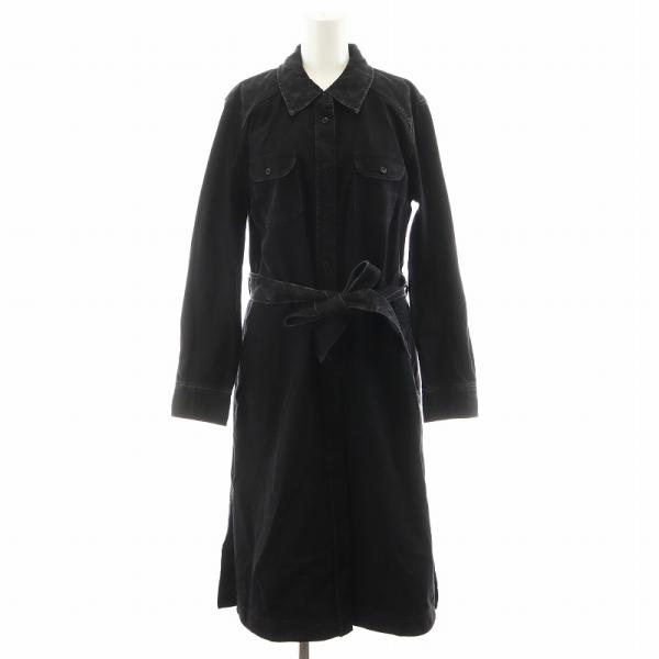 COACH コーチ デニムシャツワンピース ロング丈 長袖 M 黒