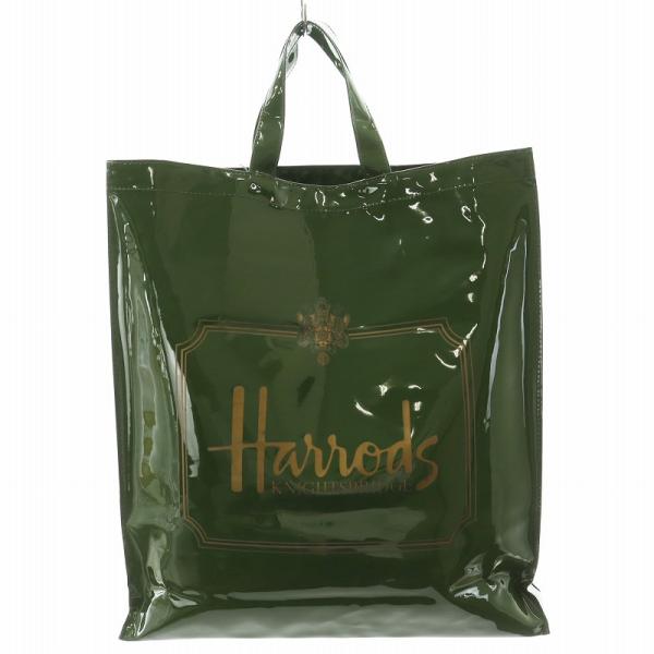 絶滅寸前の光沢素材【これぞハロッズ】Harrodsグリーン×ゴールドロゴバッグ 絶滅寸前の光沢素材【これぞハロッズ】Harrodsグリーン×ゴールド
